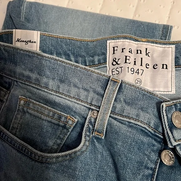 Frank & Eileen Monaghan Jeans High Rise Button Fly Raw Hem Womens Size 29 - Picture 6 of 12